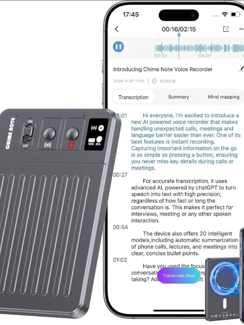 AI Voice Recorder, No Fees for Transcribe and Summarize by ChatGPT, APP & Web Co